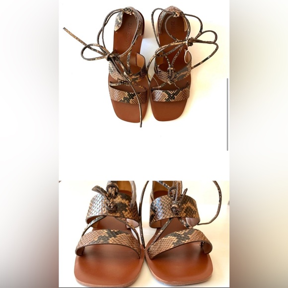 Zimmerman knot tie Snakeskin Women's Sandals - Picture 3 of 3